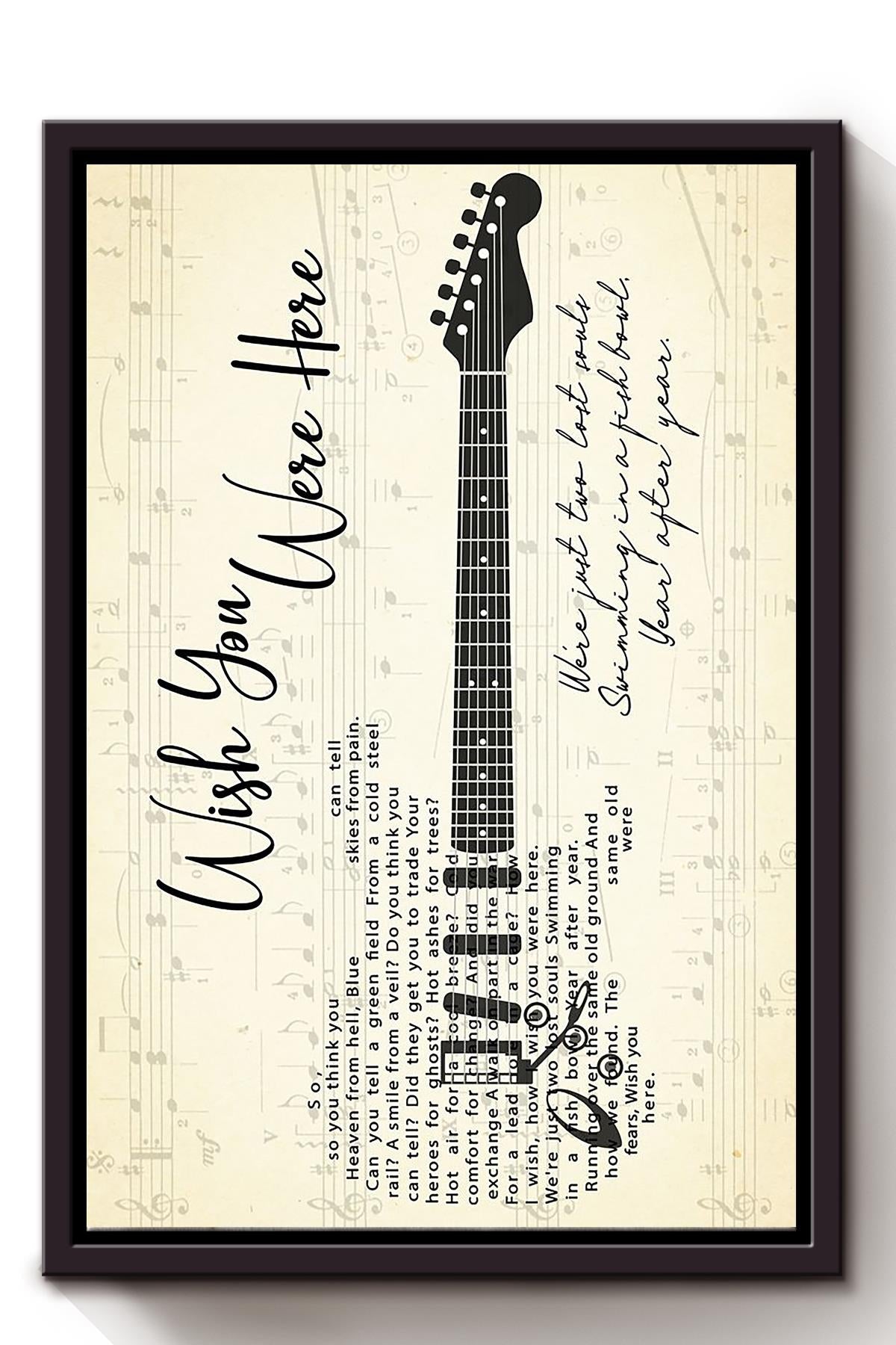 Wish You Were Here Guitar Wall Art For Arvil Lavigne Fan Home Decor Framed Matte Canvas