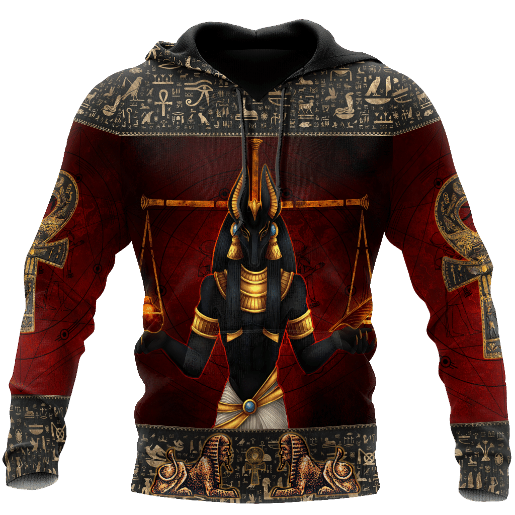 Anubis And Ankh Ancient Egyptian 3D All Over Printed Hoodie For Men And Women