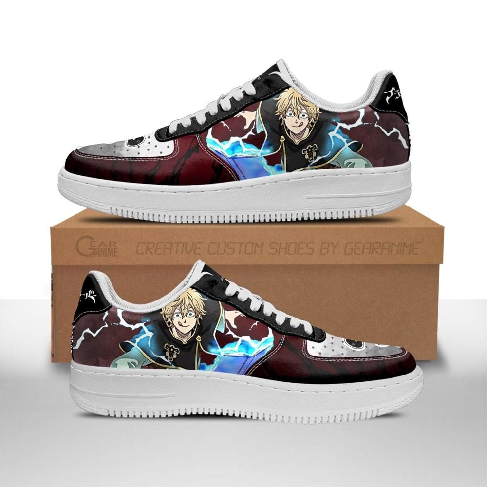 Luck Voltia Black Bull Knight Black Clover Air Force Shoes Sneakers Custom Anime