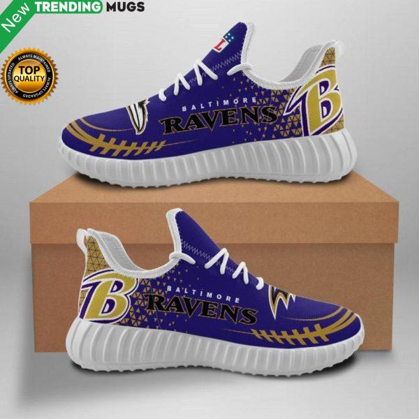 Baltimore Ravens Unisex Sneakers New Sneakers Football Custom Shoes Baltimore Ravens Yeezy Boost