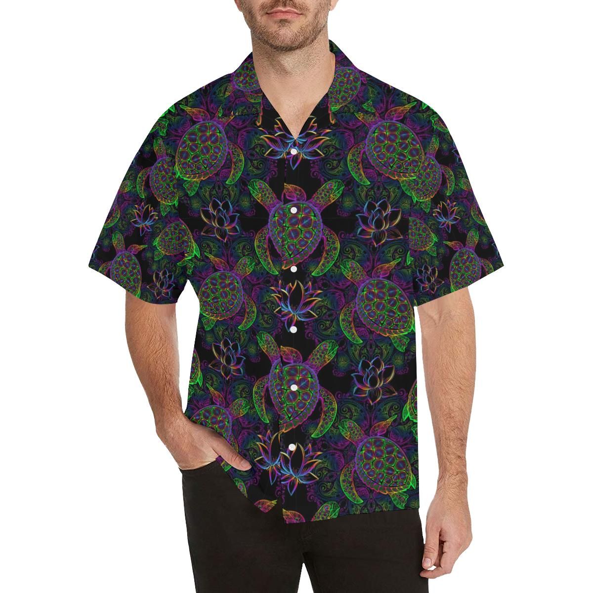 Sea Turtle Pattern Men’s All Over Print Hawaiian Shirt