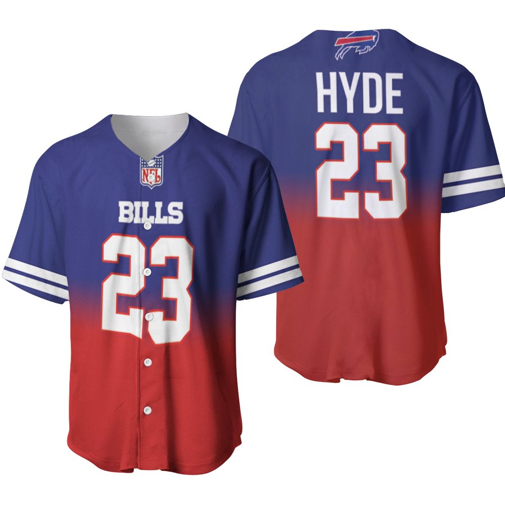 Buffalo Bills Micah Hyde #23 Great Player NFL American Football Team Royal Color Crash 3D Designed Allover Gift For Bills Fans Baseball Jersey