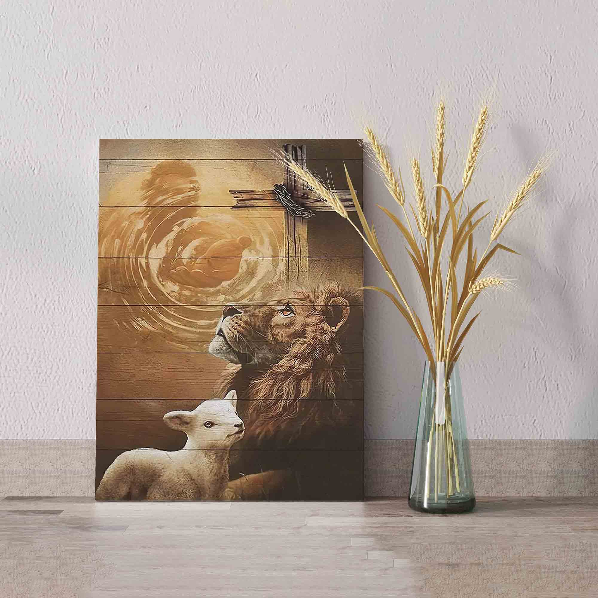 The Hand Of God Canvas, Cross Canvas, Lion And Lamb Canvas, God Canvas