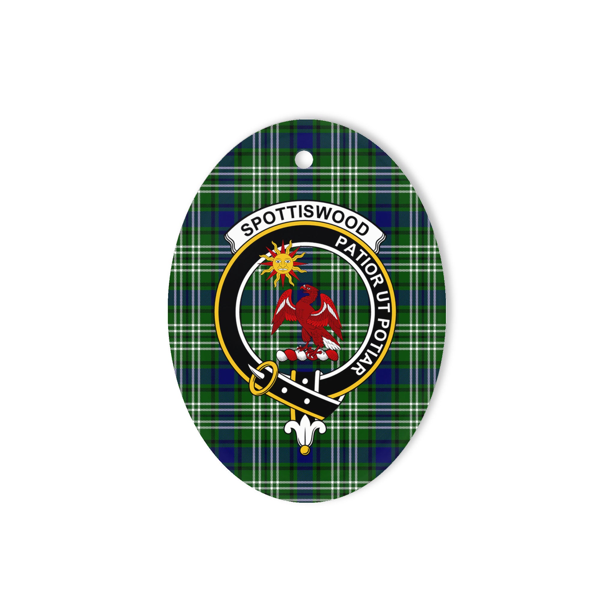 Spottiswood Scottish Clan Plaid Ornament Gift. Christmas Tree Ornament Spottiswood Clan Tartan Ornament Great Christmas Ornaments Gift Oval Ornament