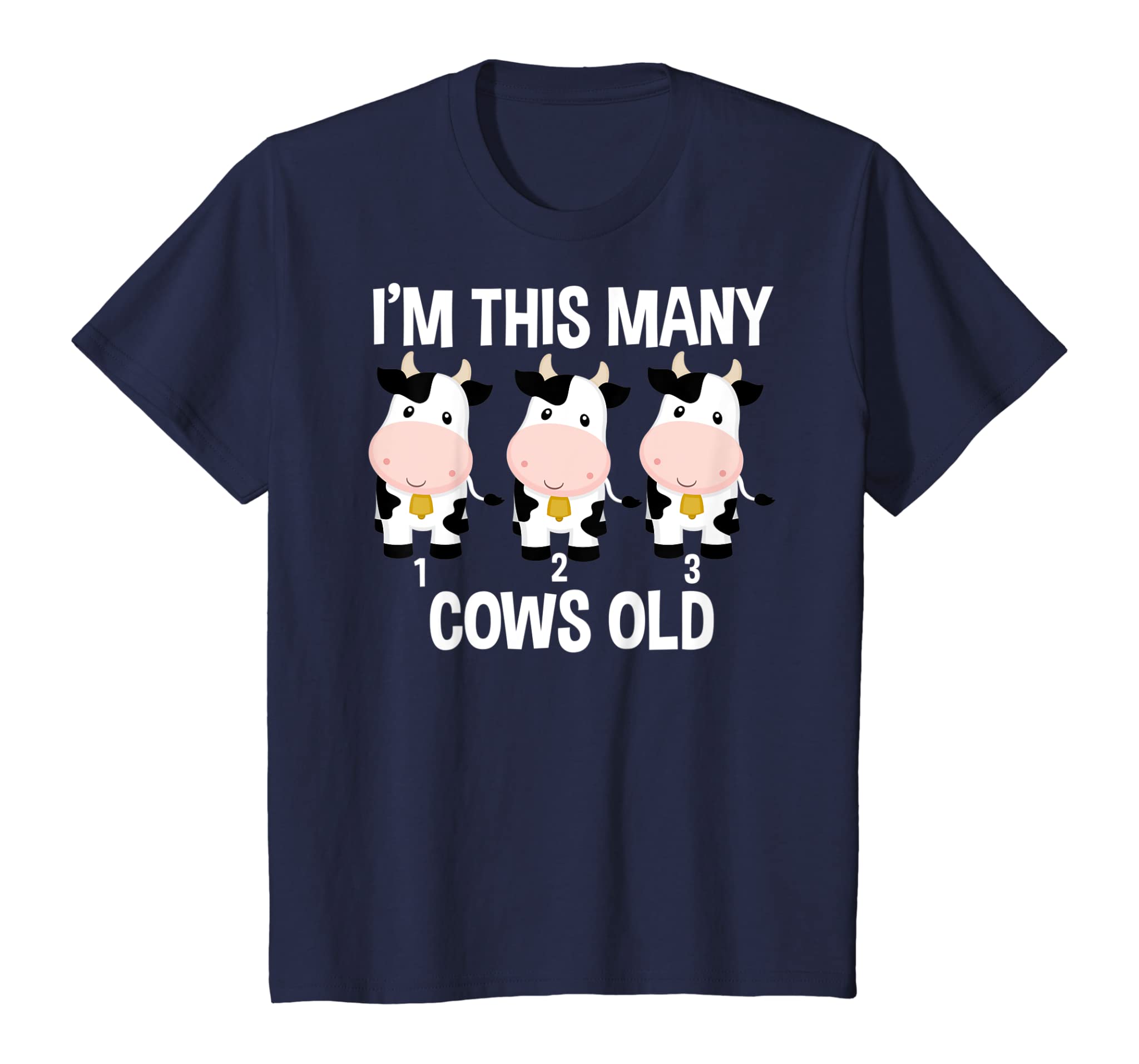 Kids 3Rd Birthday Cute Farm Cows Counting 123 Toddlers Bday Party T-Shirt