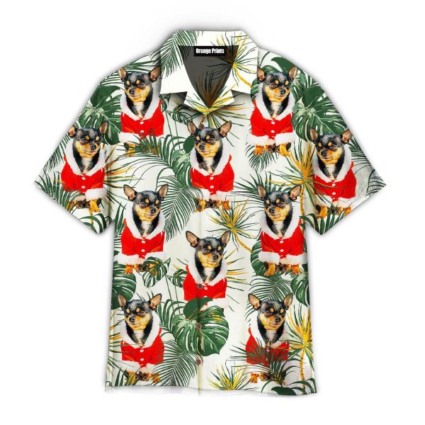 Chihuahua Dog Merry Christmas With Leaves Tropical Hawaii Shirt For Men Women Ha67339