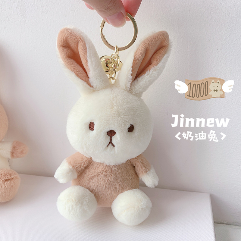 Trendy Lovely Plush Doll Bear Keychain Animal Rabbit Bag Charms Pendant Toy Cute Cartoon Car Keyring Jewelry Party Gift Trinket alx