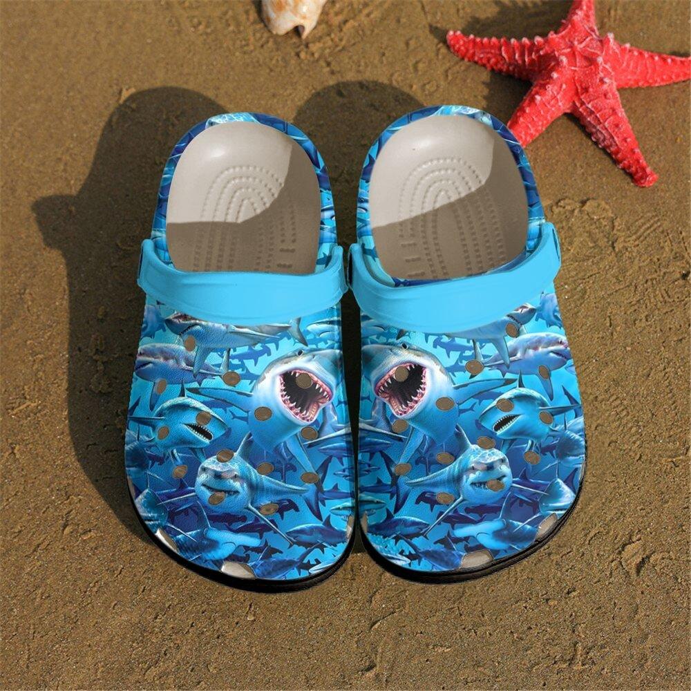 Shark Personalized Clog, Custom Name, Text, Color, Number Fashion Style For Women, Men, Kid, Print 3D Shark World