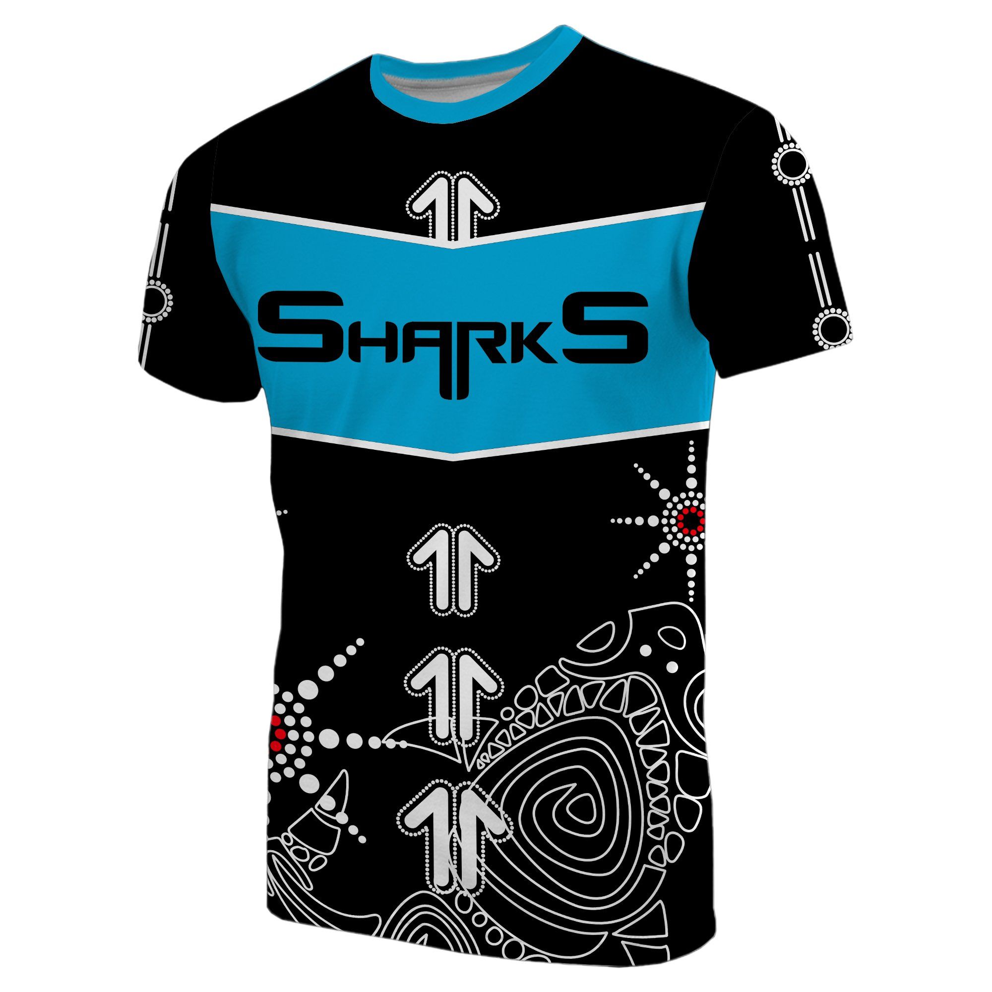 Sharks T-Shirt Aboriginal Black TH4