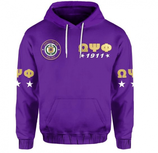 Omega Psi Phi 1911 Crest Hand Sign Royal Purple Camo Pattern All Over Print Shirt For Men