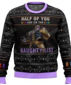 Thanos Naughty List Ugly Christmas Sweater, All Over Print Sweatshirt