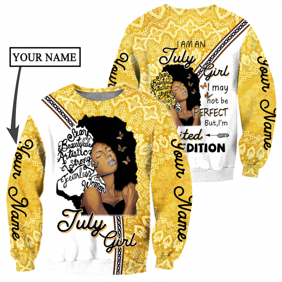 July Girl Personalized Name All Over Print Unisex Sweatshirt