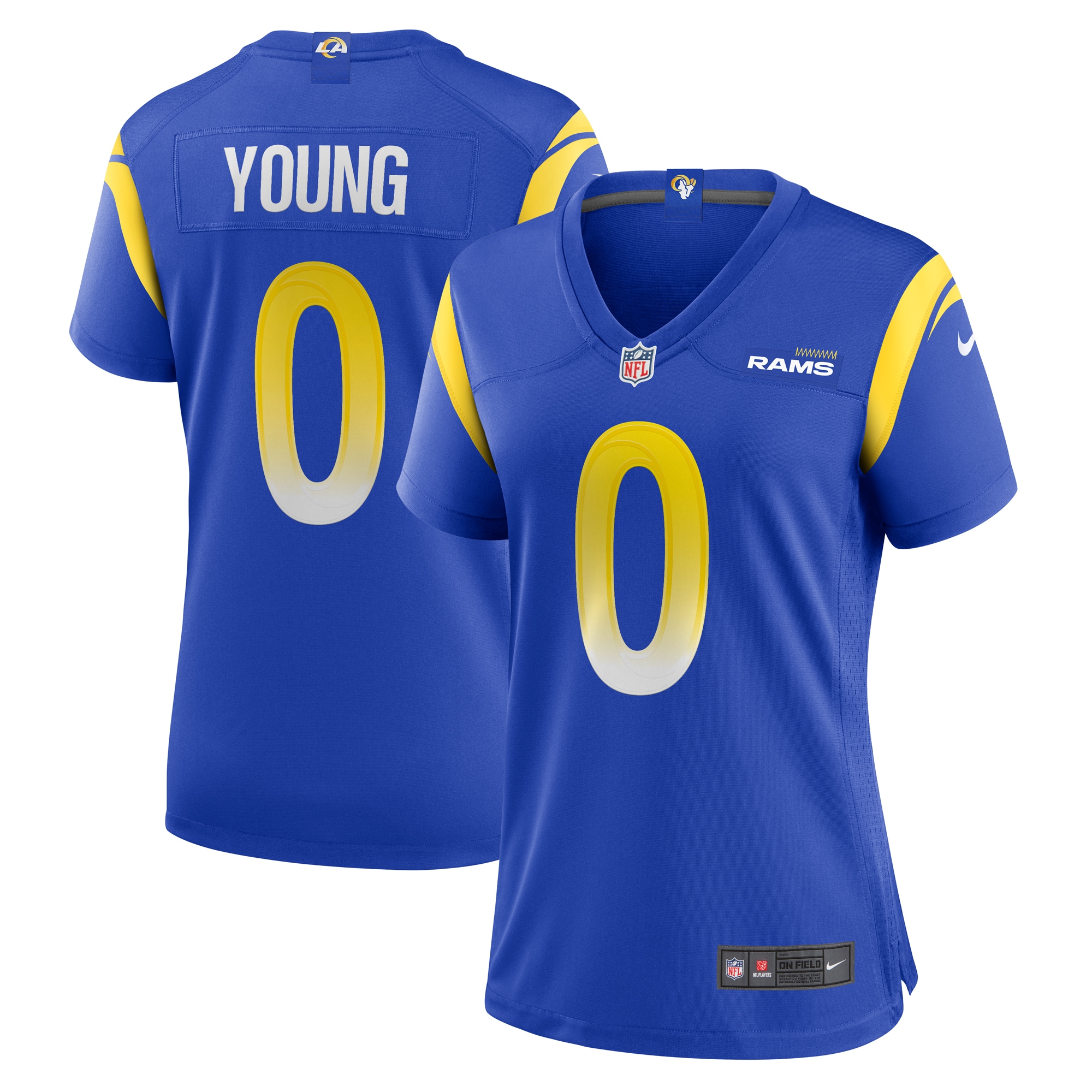 Women’s Los Angeles Rams Byron Young Royal Home Game Jersey