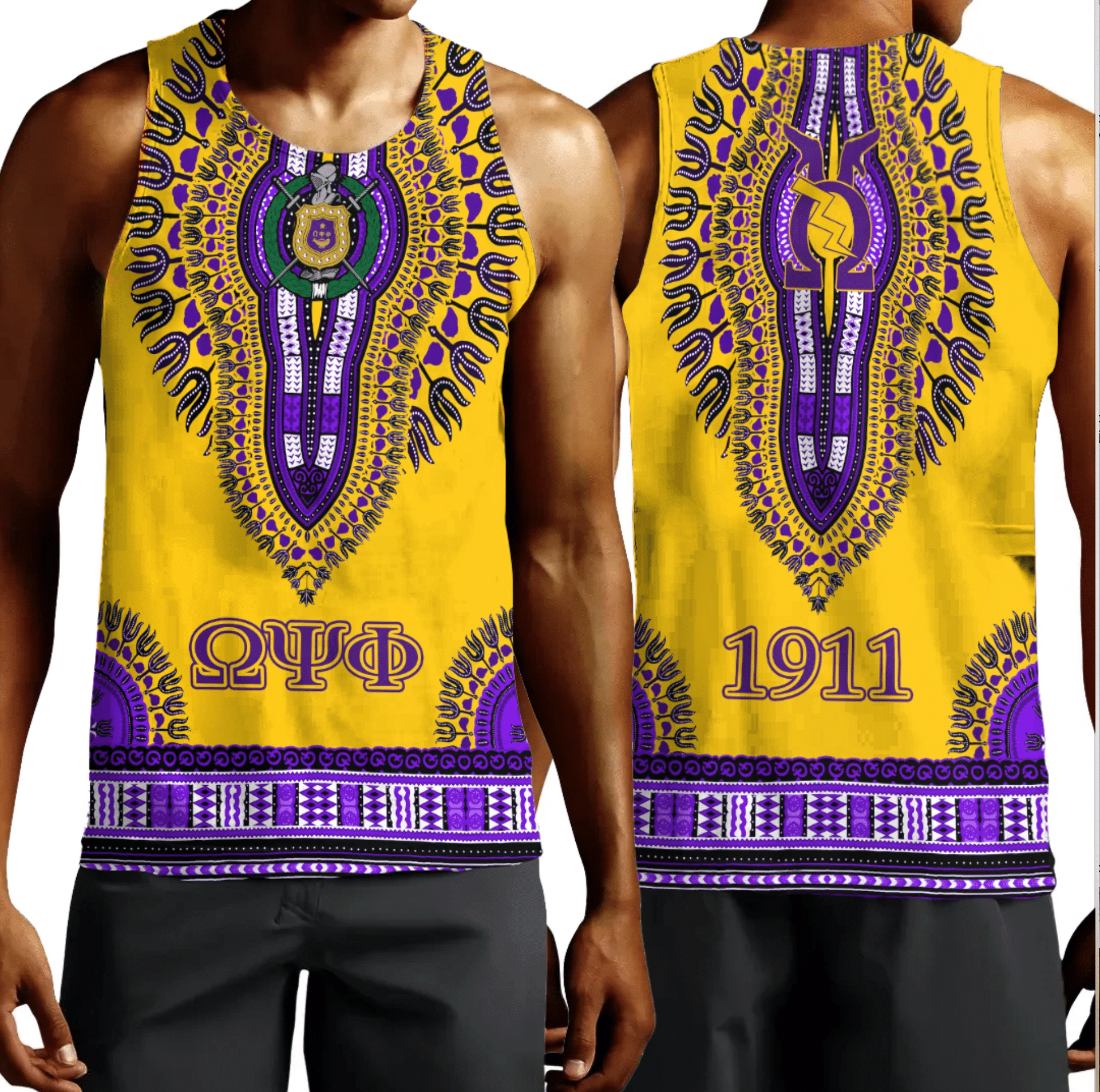 Fraternity Tank Top – Omega Psi Phi Dashiki Tank Top