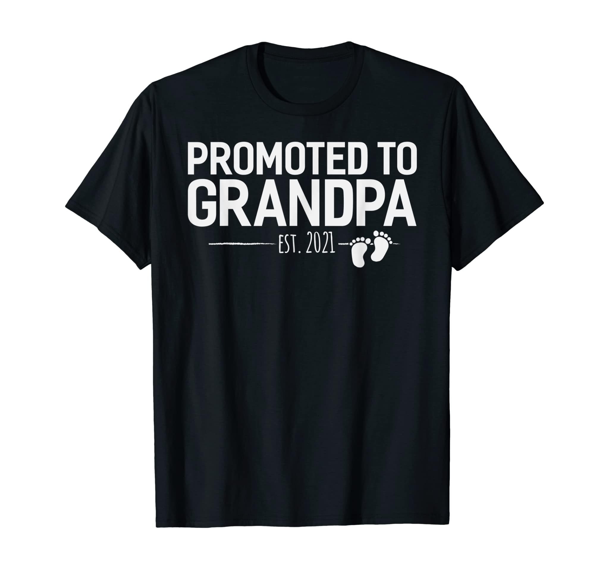 Promoted To Grandpa 2021, Baby Reveal Granddad Gift Men T-Shirt