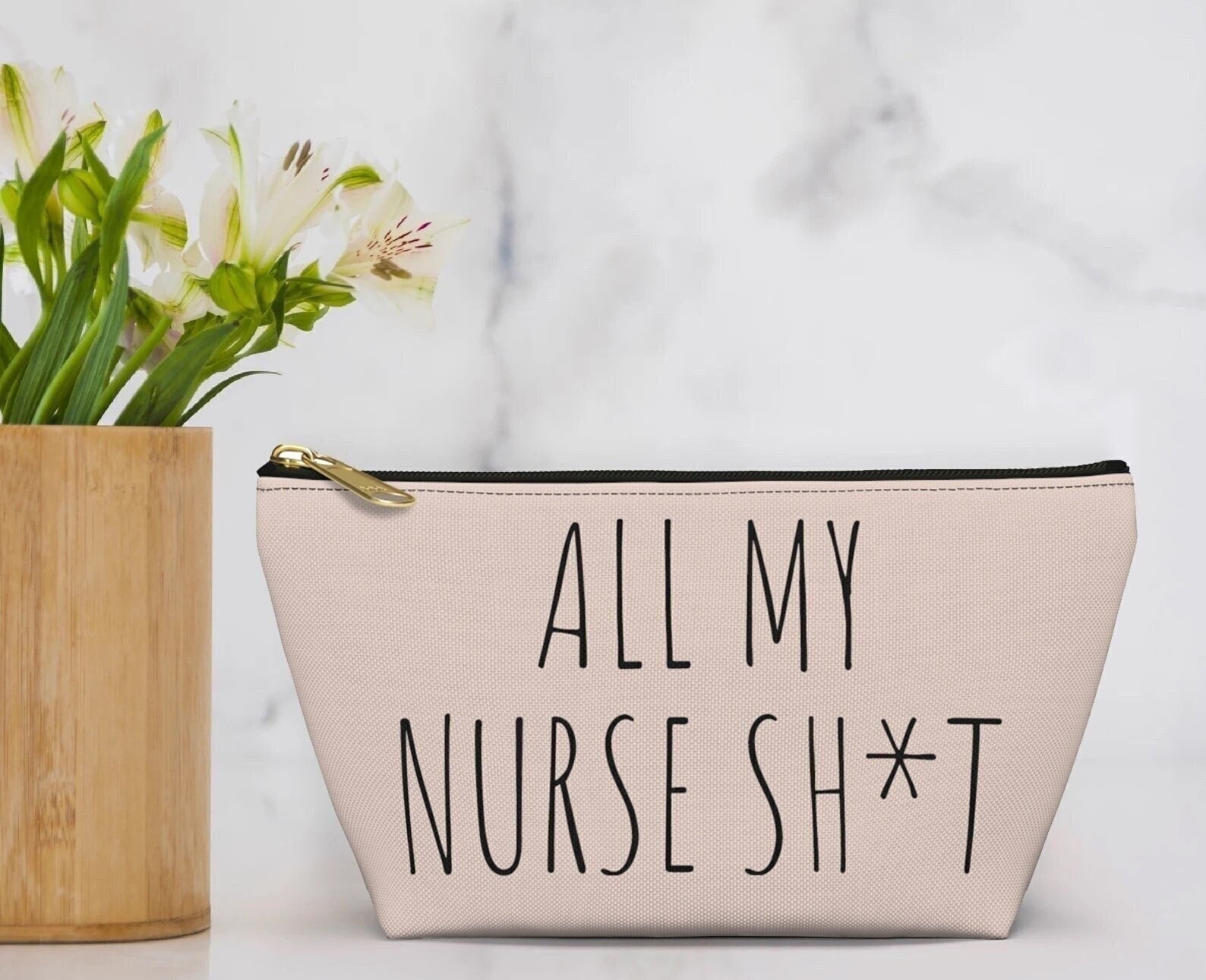 All My Nurse Sh*t Accessory Pouch, Funny Gift for Nurse, New Grad Gift, Rn Work Accessory Bag, Nursing School Graduate Supplies Bag