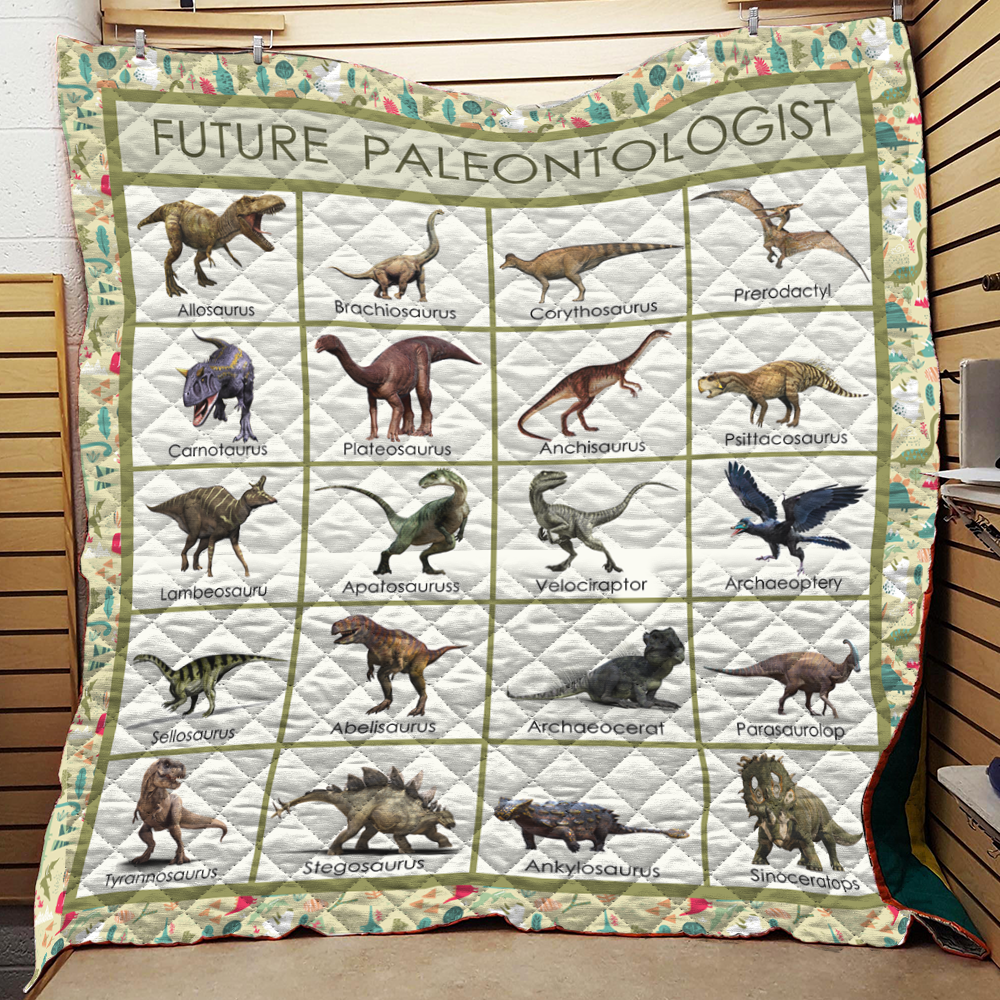 Future Paleontologist Dinosaurus Quilt Blanket