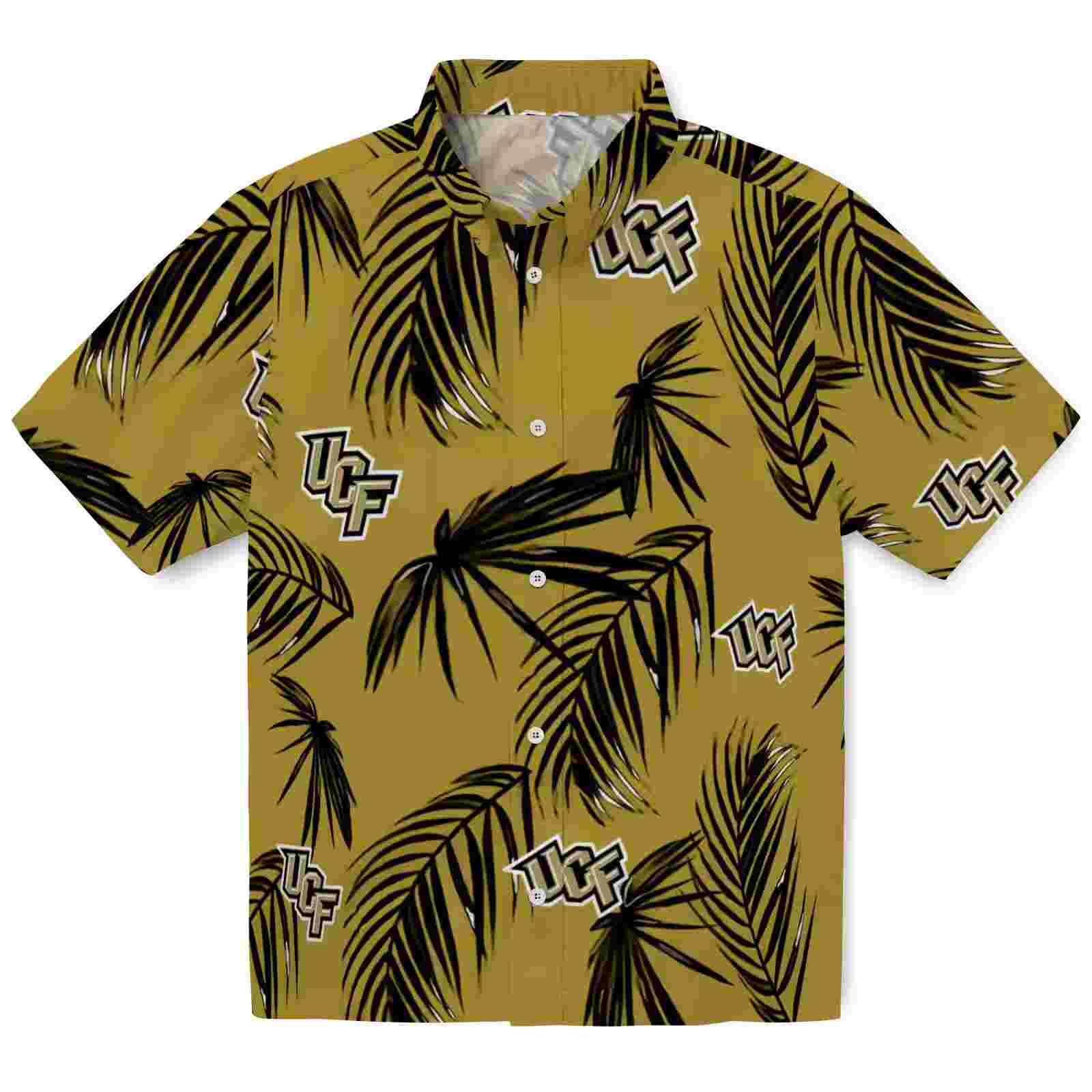 Ucf Knights Palm Leaf Gold Hawaiian Shirt