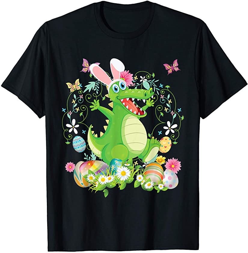 Bunny Crocodile Happy Easter Day Lover Egg Hunt Lovely Cute T-Shirt