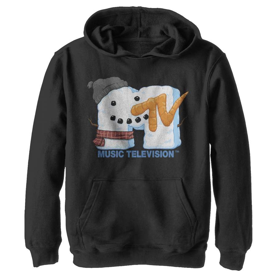 MTV Boy’s Christmas Logo Snowman  Lightweight Hoodie