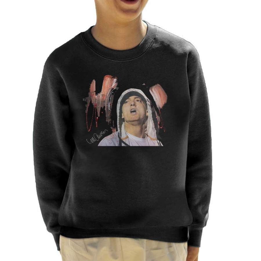 Sidney Maurer Original Portrait Of Eminem Kid’s Sweatshirt