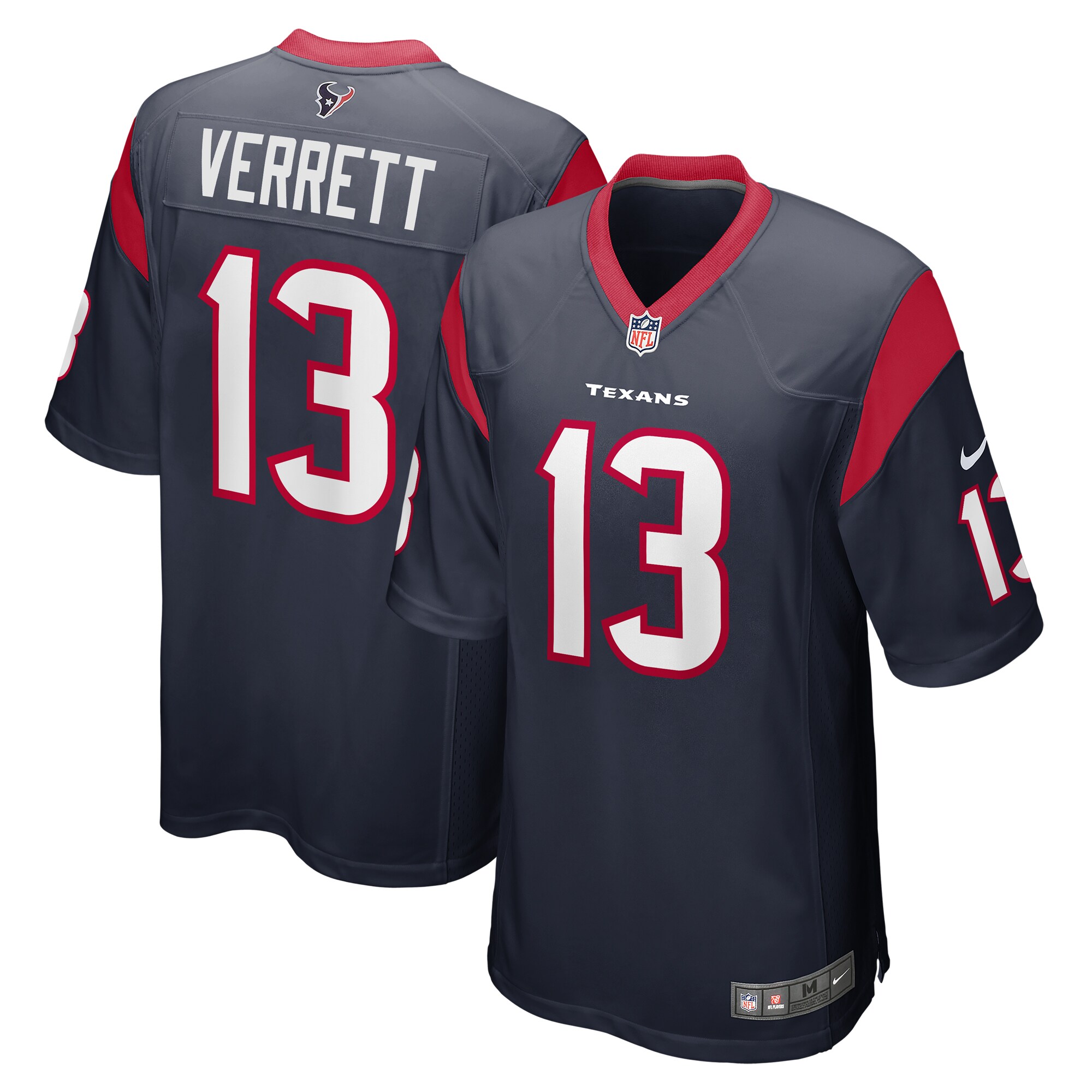 Men’s Houston Texans Jason Verrett  Navy  Game Jersey