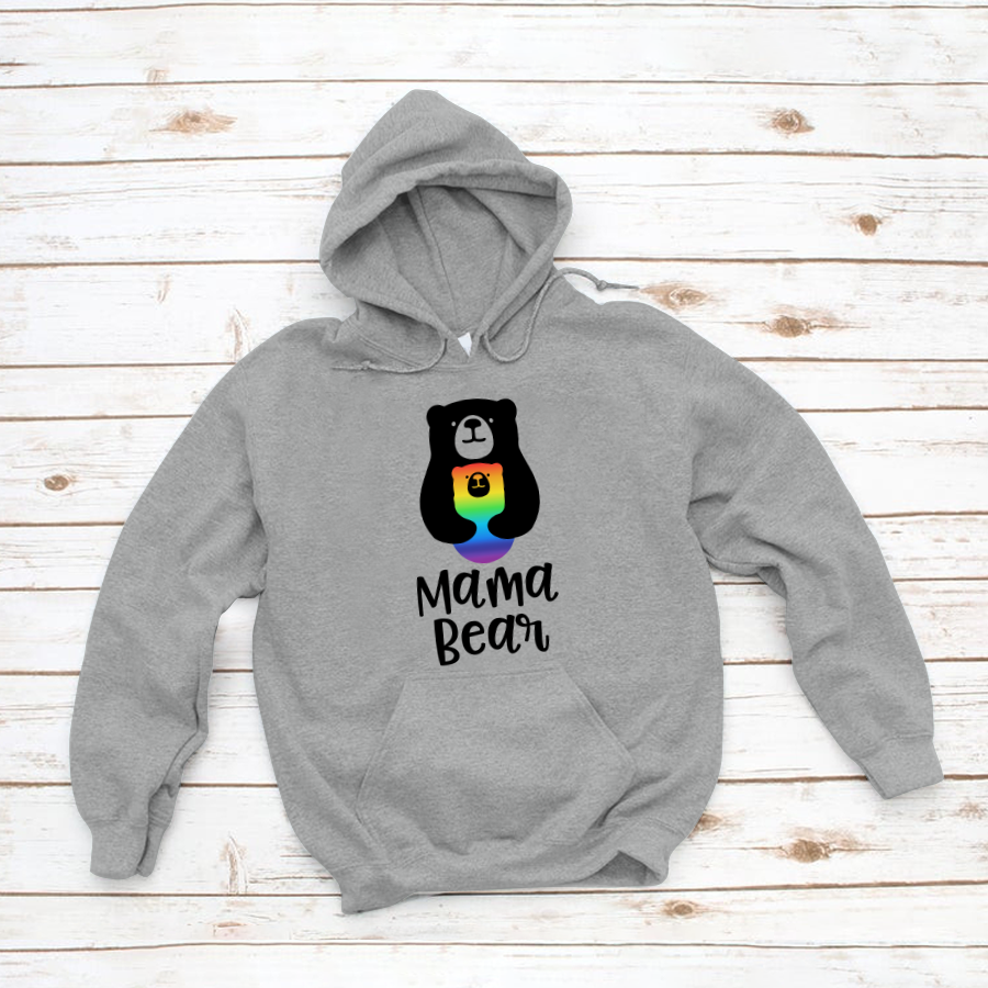 Womens Lgbt Mom Mama Bear Mothers Gift Rainbow Shirt