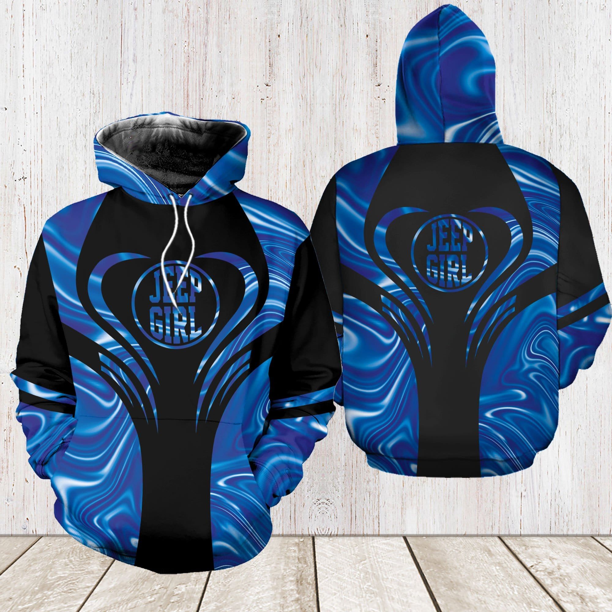 Amazing Jp Girl Blue Holographic Hoodie 3D All Over Print #120321L