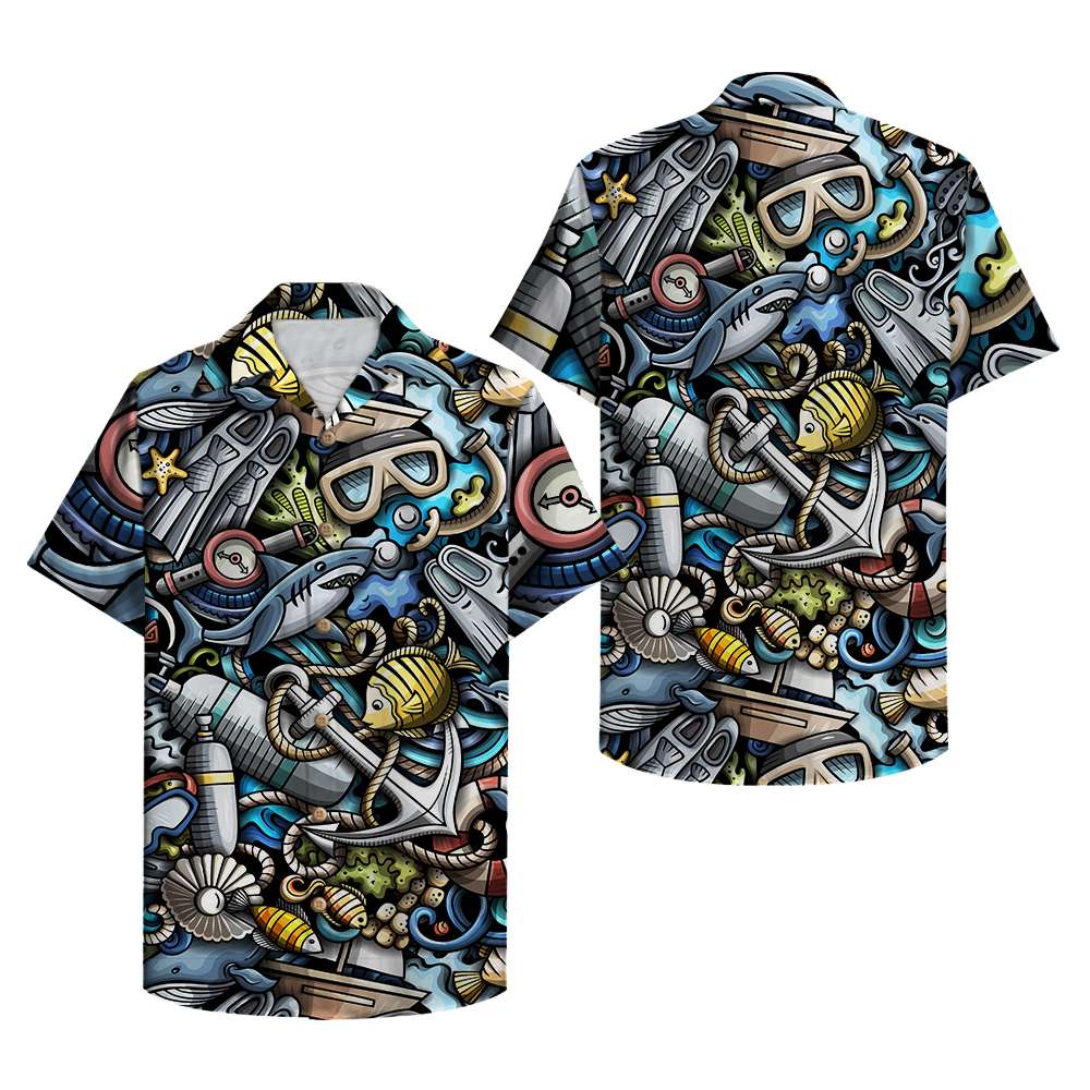 Scuba Diving Hawaii Aloha Shirt Ha26199