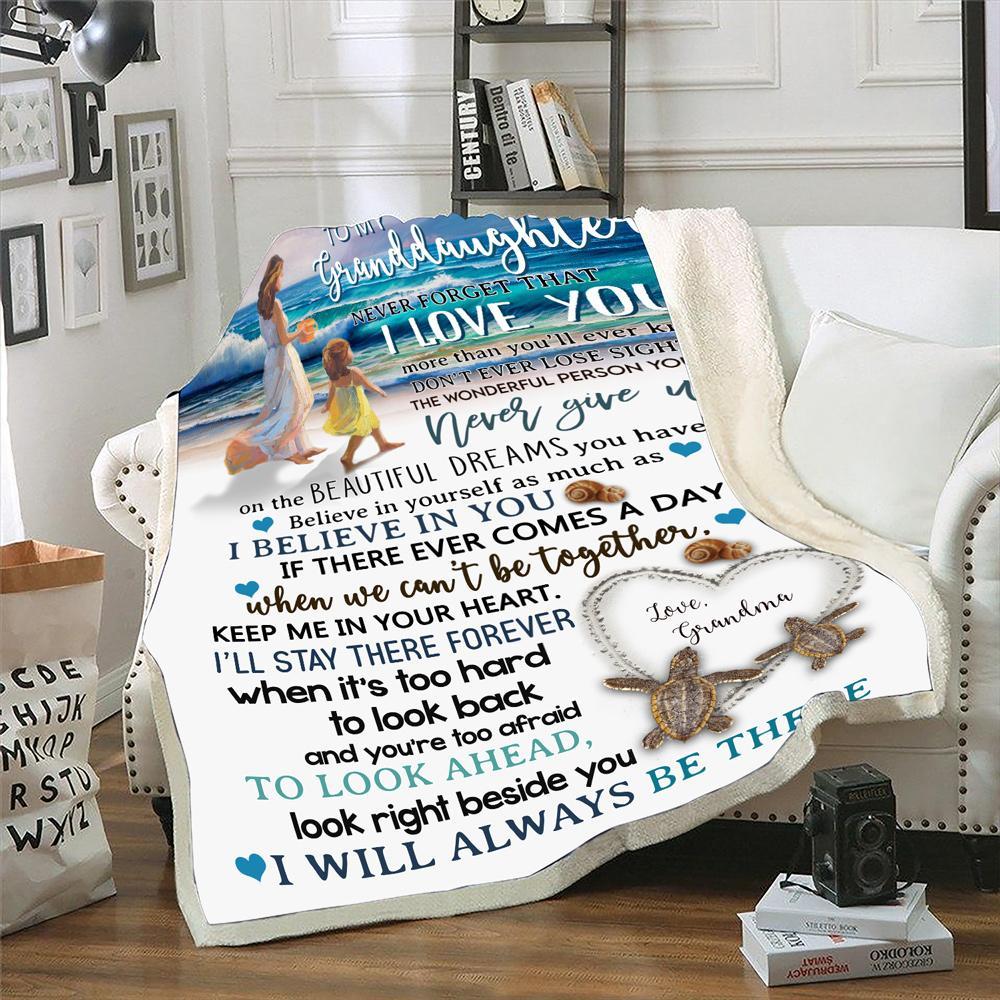 Blanket To My Granddaughter Never Forget That I Love You More Than You’Ll Ever Know Blanket Birthday Gift Home Decor Bedding Couch Sofa Soft And Comfy Cozy