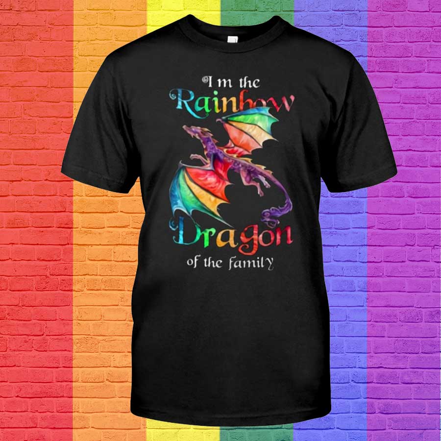 Pride Ally Shirts, I Am The Rainbow Dragon Of My Family, Gay Pride Shirts, Trans Pride Tee Shirt