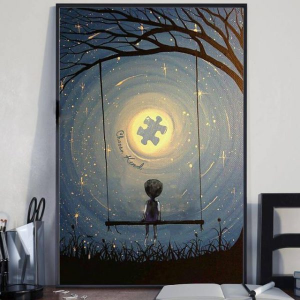 Choose Kind Autism Kid Canvas And Poster Wall Decor Home Decorations Autism Awareness Wallpaper Gifts Ht