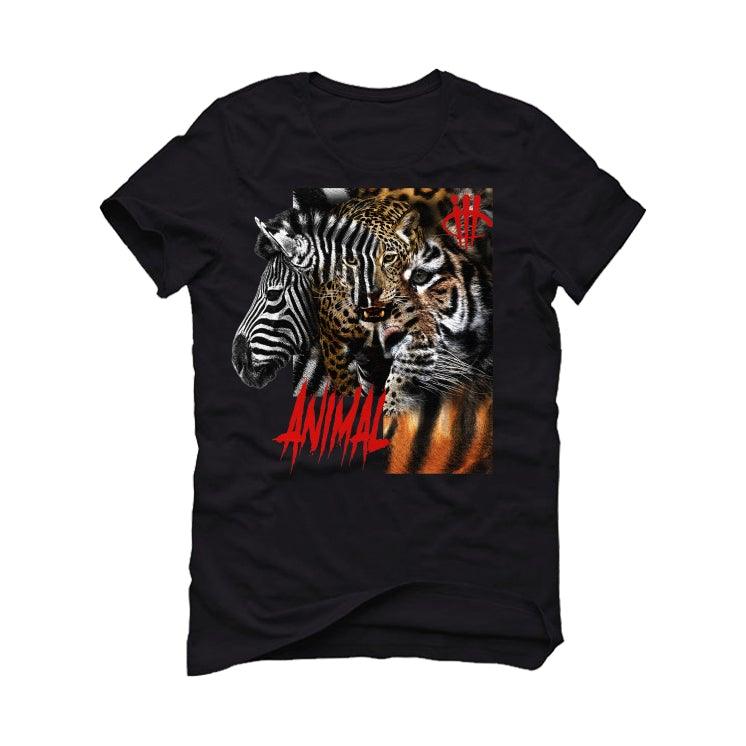 Air Jordan 14 Red Lipstick Black T-Shirt (Animal)