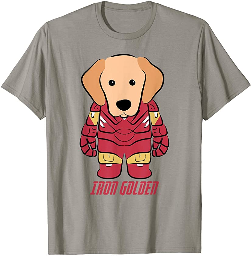 Colorful Iron Golden Retriever Funny Puppy Pet Lover Owner T-Shirt