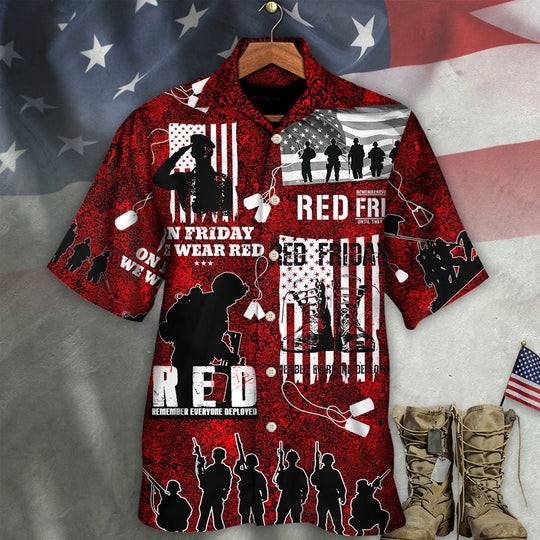 Veteran Red Friday With Boots Hawaiian Shirt | Hw3314