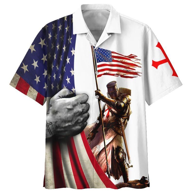 American Flag Aloha Hawaiian Shirt Colorful Short Sleeve Summer Beach Casual Shirt For Men And Women