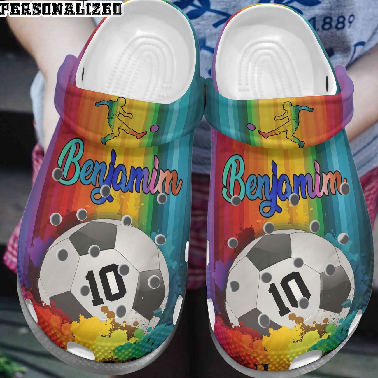 Soccer Personalized Clog, Custom Name, Text, Color, Number Fashion Style For Women, Men, Kid, Print 3D Soccer P2