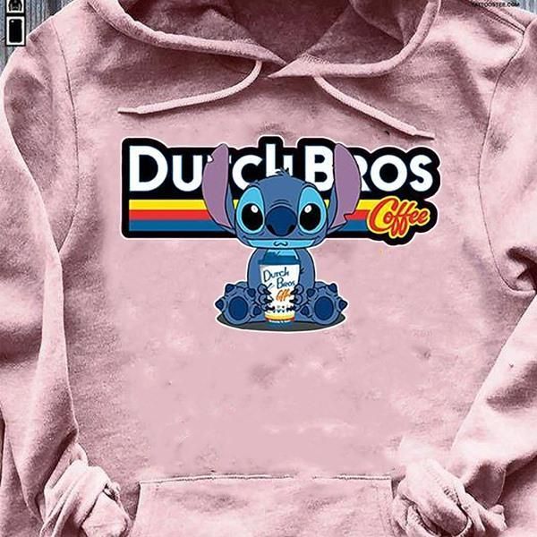 Stitch Dutch Bros Cartoon T Shirt Hoodie Sweatshirt Tshirt Hoodie Sweater