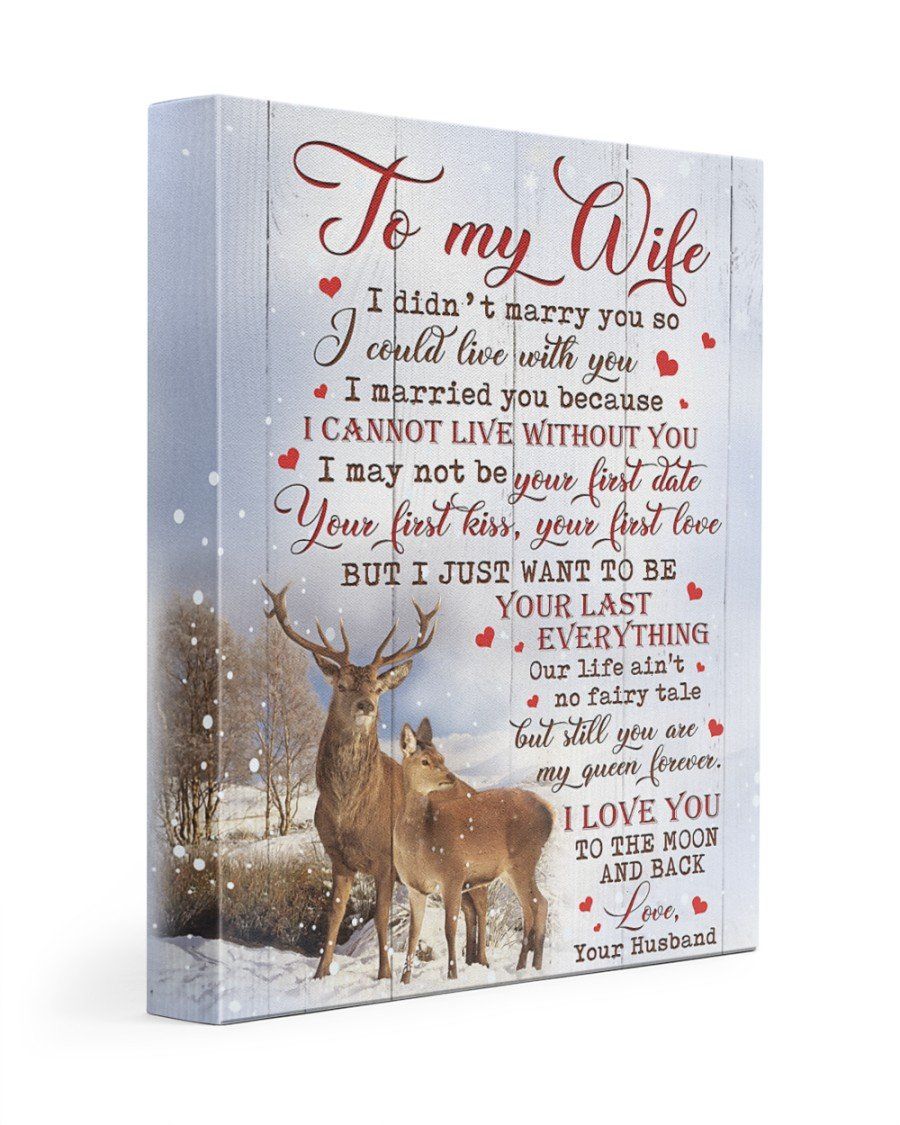 You Are My Queen Forever Happy Couple Deers Christmas Gift Gift For Wife Matte Canvas Matte Canvas