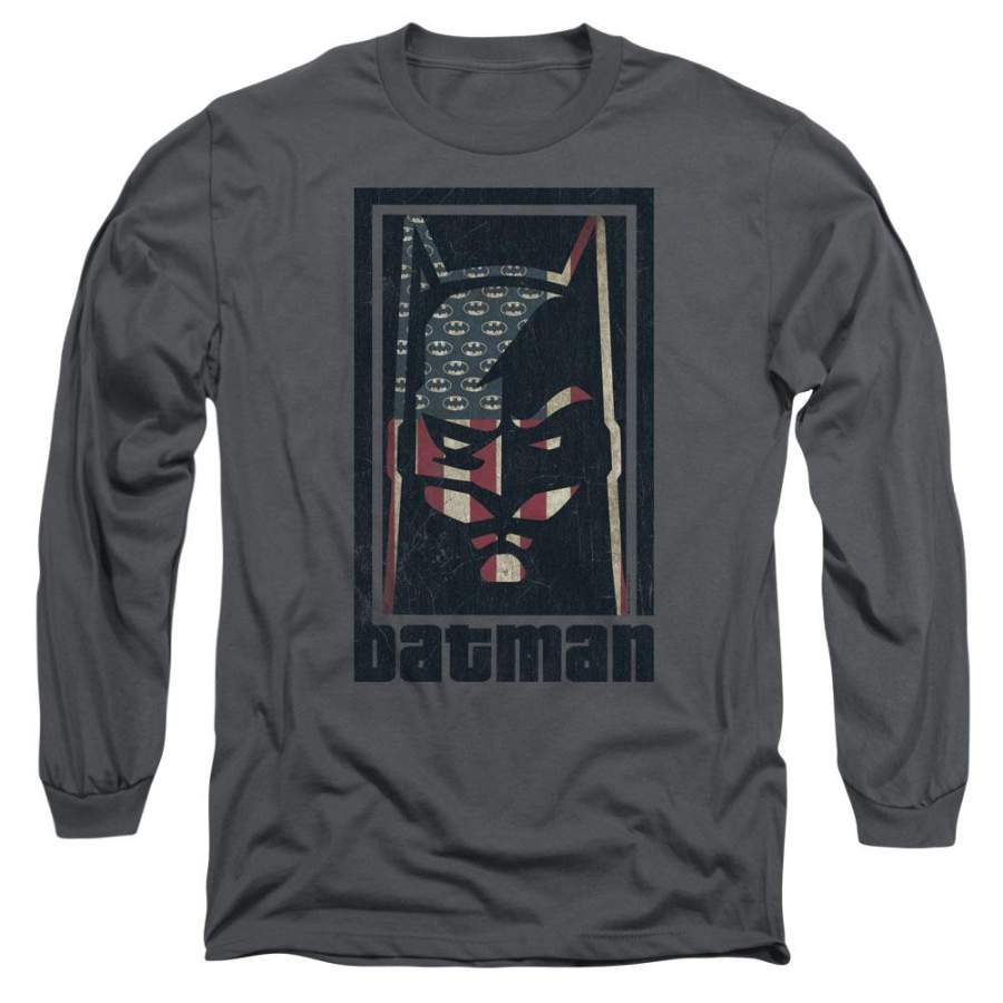 Batman American Batman Men’s 18/1 Cotton Long-Sleeve T-Shirt