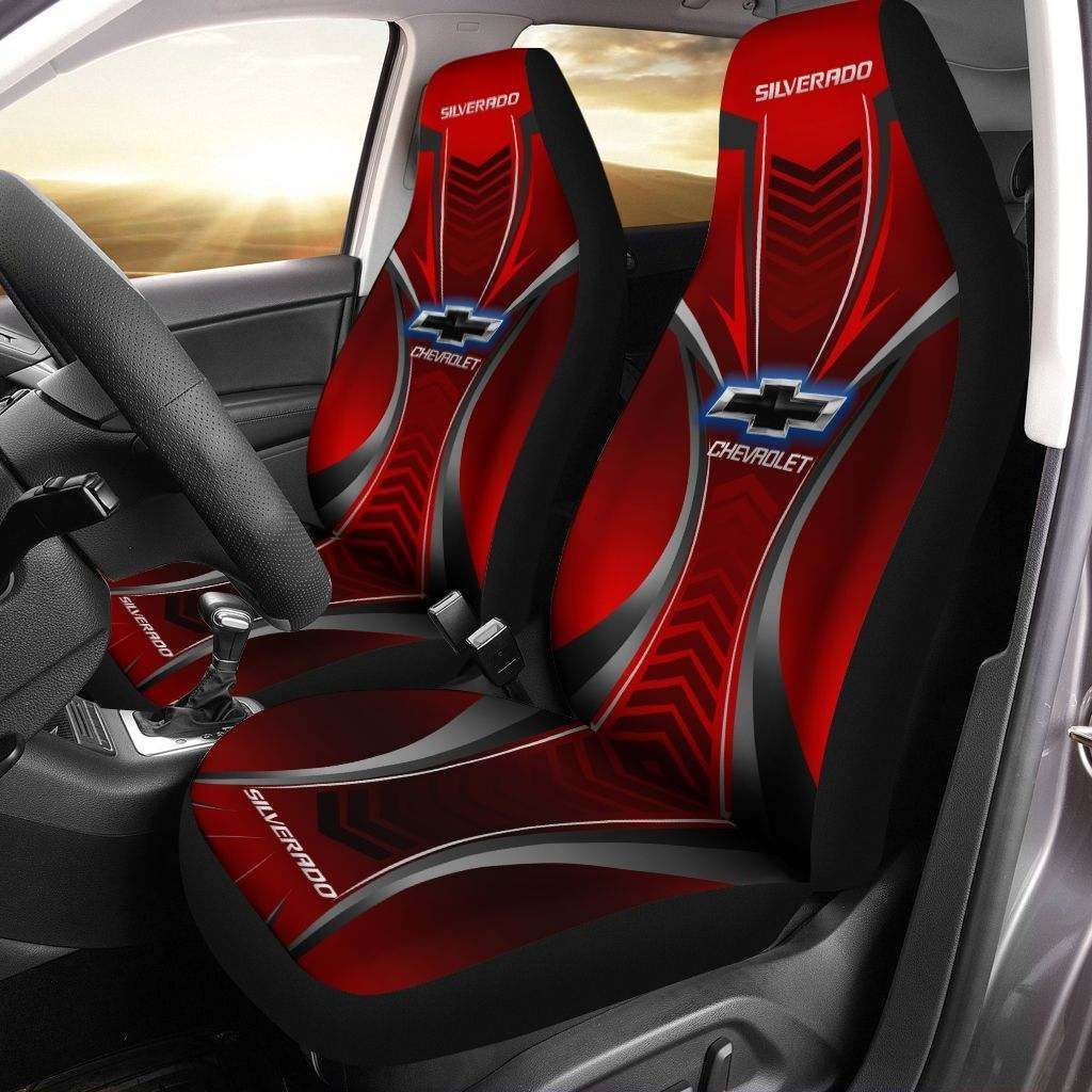 Chevrolet Silverado Pvt -Nh Car Seat Cover (Set Of 2) Ver 3 (Red)