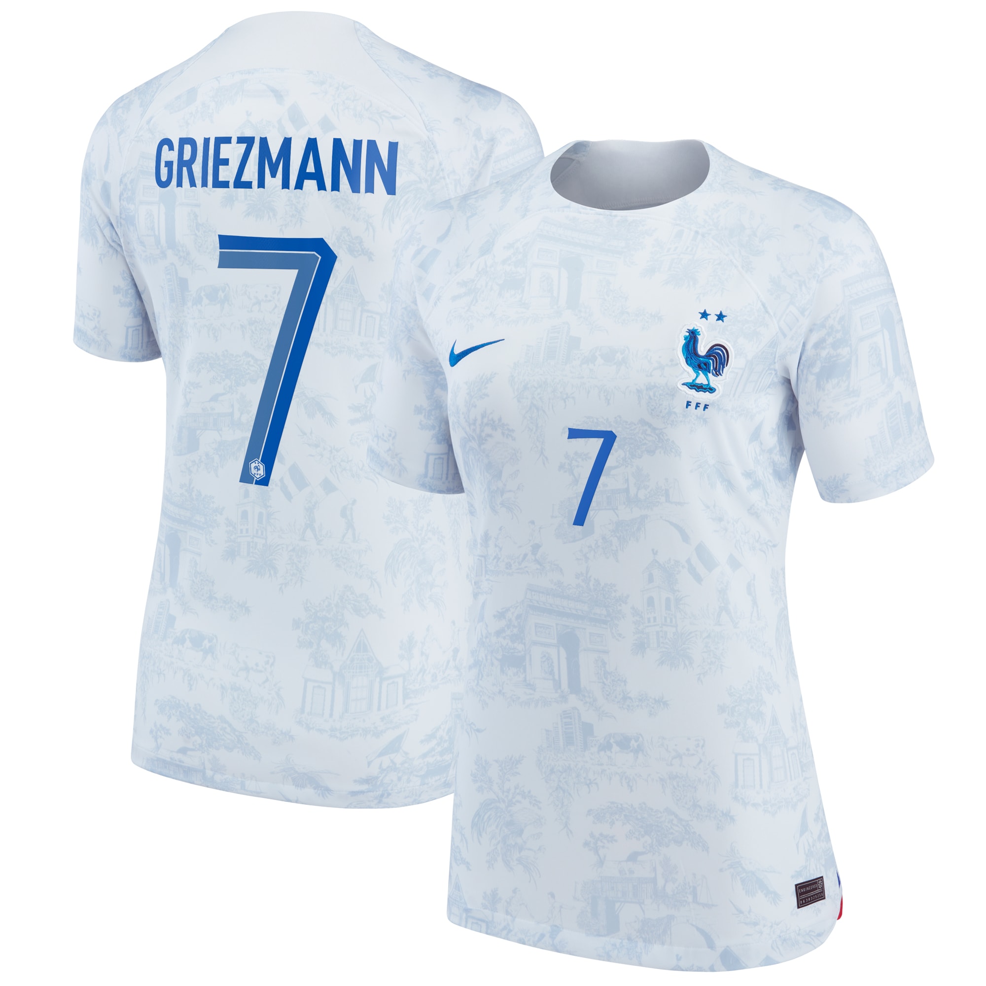 Antoine Griezmann France National Team Women's 2022/23 Away Breathe Stadium Replica Jersey – White