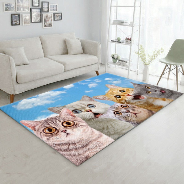 Cat Rug Room Carpet Sport Custom Area Floor Home Decor Funny Gifts