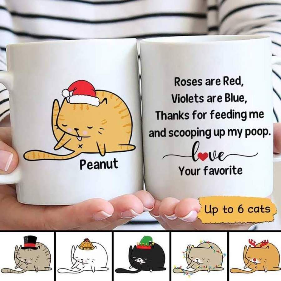 Cats Roses Are Red Christmas Personalized Mug