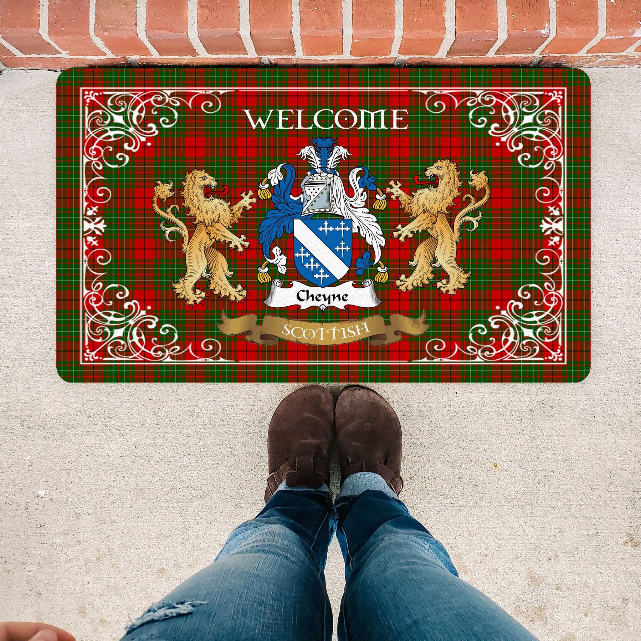 Scotstee Shop Tartan Door Mat The Family Cheyne Scottish Plaid Doormat, Welcome Mat, Christmas Door Mat