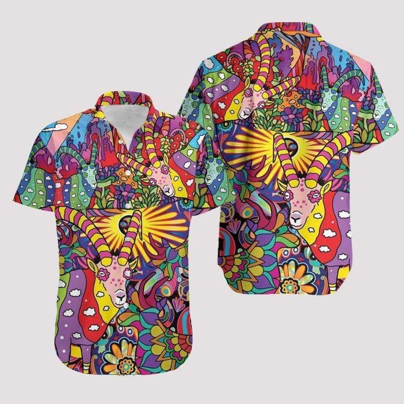 Cover Your Body With Amazing Halloween Hippie Goats Hawaii Aloha Shirts Ha46664