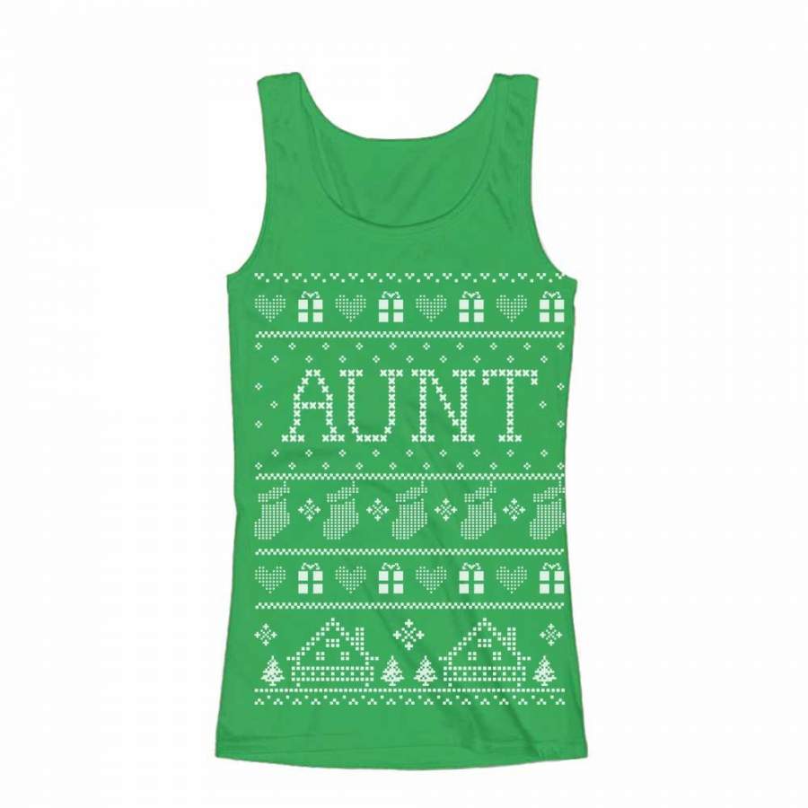 Aunt Ugly Christmas Sweater Women Tank Top