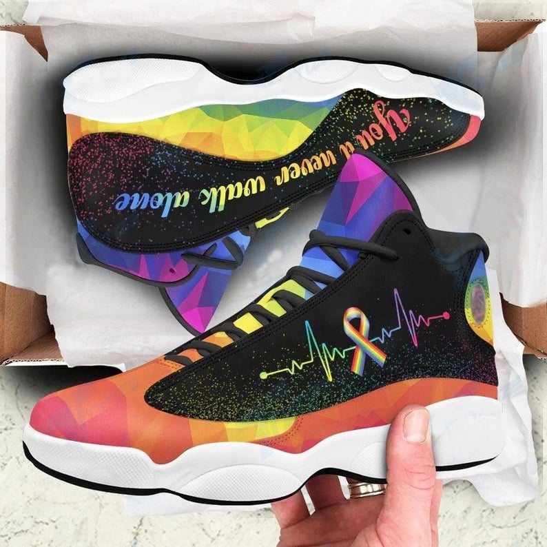 LGBT You’ll Never Walk Alone Air JD 13 Sneakers Shoes For Men and Women, Air JD13 Shoes, Basketball Shoes, LGBT gift, LGBT love