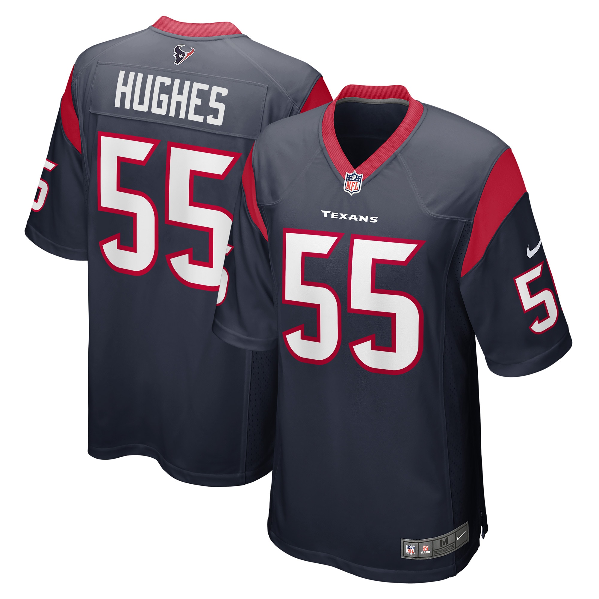 Men’s Houston Texans Jerry Hughes Navy Game Player Jersey