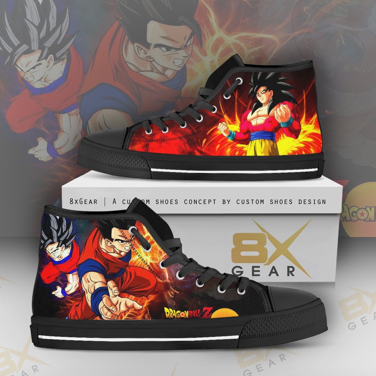 Son Gohan Hi Top Sneakers Dragon Ball Super Anime Shoes Cosplay Design Gift